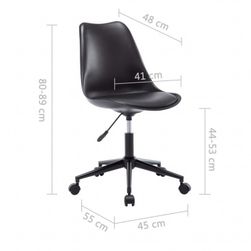 Krzesła biurowe obrotowe 6 szt. czarne sztuczna skóra