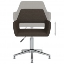 Obrotowe krzesła stołowe, 2 szt., ciemnobrązowe, tkanina