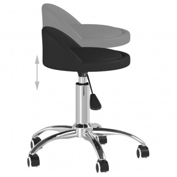 Obrotowe krzesła stołowe, 2 szt., czarne, obite sztuczną skórą