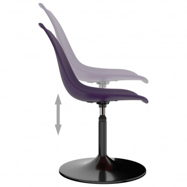 Obrotowe krzesła stołowe, 2 szt., lila, PP