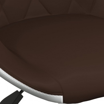 Obrotowe krzesła stołowe, 4 szt., brązowo-białe, sztuczna skóra