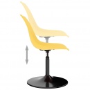 Obrotowe krzesła stołowe, 4 szt., żółte, PP