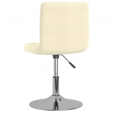 Obrotowe krzesło stołowe, kremowe, tapicerowane tkaniną