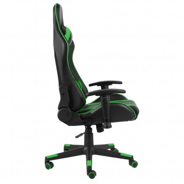 Obrotowy fotel gamingowy, zielony, PVC