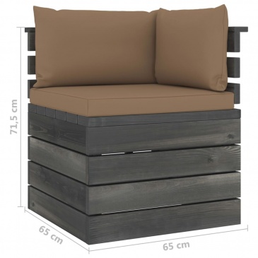 Ogrodowa sofa 2-osobowa z palet, z poduszkami, drewno sosnowe