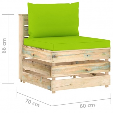 Ogrodowa sofa 3-os z poduszkami, impregnowane na zielono drewno