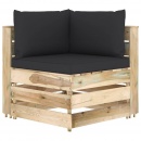 Ogrodowa sofa 4-os z poduszkami, impregnowane na zielono drewno