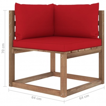 Ogrodowa sofa 4-osobowa z palet, z poduszkami, drewno sosnowe