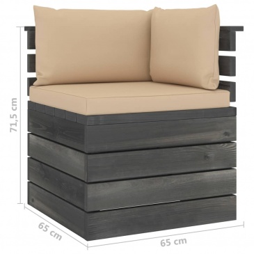 Ogrodowa sofa 4-osobowa z palet, z poduszkami, drewno sosnowe