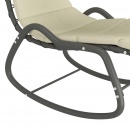 Ogrodowe krzesło bujane, kremowe, 160x80x195 cm, tkanina