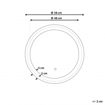 Okrągłe lustro ścienne LED ø 58 cm BRINAY