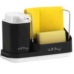 Organizer kuchenny z dozownikiem na płyn Livio Duo czarny 8296