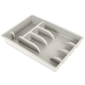 Organizer na sztućce przybory wkład do szuflady popielaty 5 przegródek 36x25,5x6 cm Organizer na sztućce przybory wkład do szuflady popielaty 5 przegródek 36x25,5x6 cm