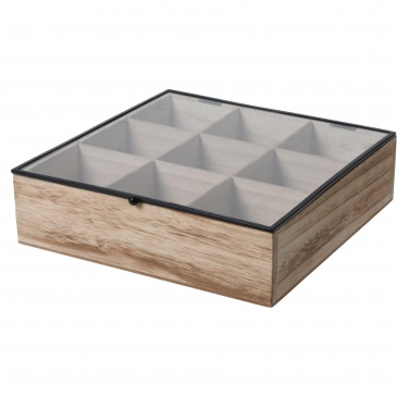 Organizer Teabox wood 9 przegródek