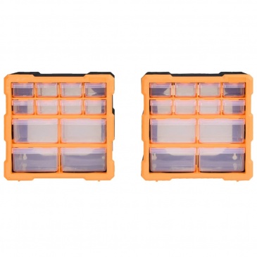 Organizery z 12 szufladkami, 2 szt, 26,5x16x26 cm