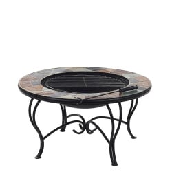 Palenisko ogrodowe z grillem stalowe wielokolorowe EREBUS