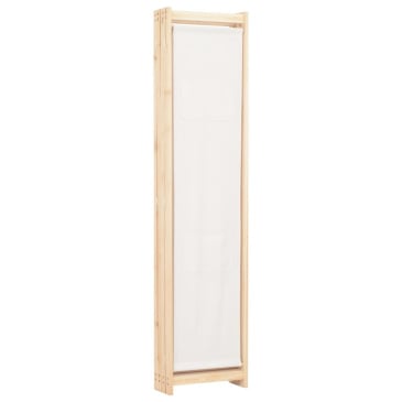 Parawan 4-panelowy, kremowy, 160x170x4 cm, tkanina - zdjęcie 4