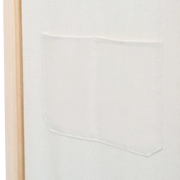 Parawan 4-panelowy, kremowy, 160x170x4 cm, tkanina - zdjęcie 7