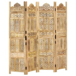 Parawan 4-panelowy, ręcznie rzeźbiony, 160x165 cm, drewno mango Parawan 4-panelowy, ręcznie rzeźbiony, 160x165 cm, drewno mango