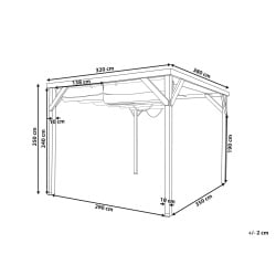 Pawilon ogrodowy VILLAROSA Drewno jodłowe 320 cm 380 cm Brązowy/ beżowy