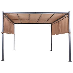 Pergola ogrodowa z led brązowy parga
