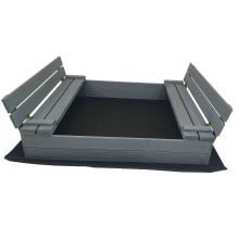 Piaskownica zamykana drewniana duża 120cm szara