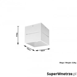 Plafon 10x10cm Sollux Lighting Lobo biały
