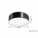 Plafon 35cm Sollux Lighting Arena czarny