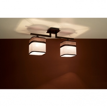 Plafon Latte 2 46x14cm Sollux Lighting biało-brązowy