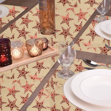 Podkładka bieżnik mata stołowa na stół pod talerze sztućce złota świąteczna zestaw 5 sztuk