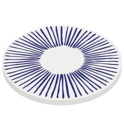 Podkładka pod szklankę, ceramika/korek, śred. 11 cm, kreski