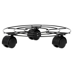 Podstawka pod doniczkę na kółkach metalowa czarna 25 cm Podstawka pod doniczkę na kółkach metalowa czarna 25 cm