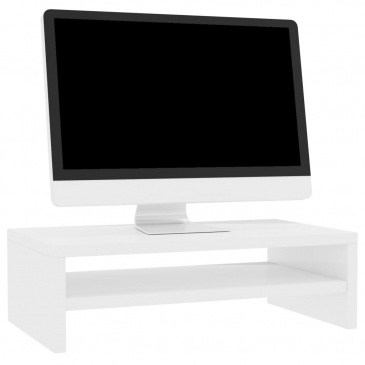 Podstawka pod monitor, wysoki połysk, biały, 42x24x13 cm