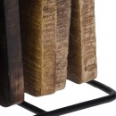 Podstawka podkładka drewniana pod kubek garnek 6 szt. + stojak metalowy