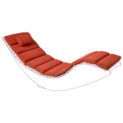 Poduszka na leżak ogrodowy BRESCIA PREMIUM 180 x 60 cm Czerwony