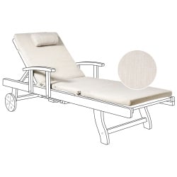 Poduszka na leżak ogrodowy TOSCANA/JAVA/AMANTEA PREMIUM 189 x 58 cm Jasnobeżowy