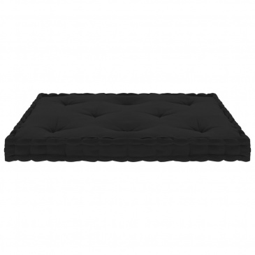 Poduszka na podłogę lub palety, czarna, 73x40x7 cm, bawełna