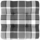 Poduszka na sofę z palet, szara krata, 50x50x12 cm