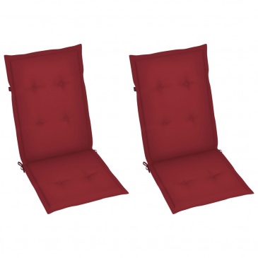 Poduszki na krzesła ogrodowe, 2 szt., kolor wina, 120x50x4 cm