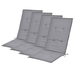 Poduszki na krzesła ogrodowe, 4 szt., szare, 120x50x3 cm