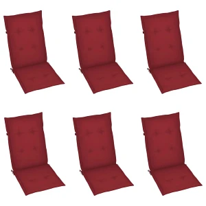Poduszki na krzesła ogrodowe, 6 szt., kolor wina, 120x50x4 cm Poduszki na krzesła ogrodowe, 6 szt., kolor wina, 120x50x4 cm