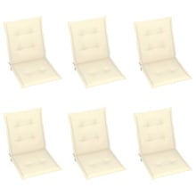 Poduszki na krzesła ogrodowe, 6 szt., kremowe, 100x50x4 cm Poduszki na krzesła ogrodowe, 6 szt., kremowe, 100x50x4 cm