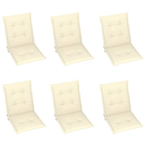 Poduszki na krzesła ogrodowe, 6 szt., kremowe, 100x50x4 cm Poduszki na krzesła ogrodowe, 6 szt., kremowe, 100x50x4 cm