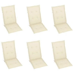 Poduszki na krzesła ogrodowe, 6 szt., kremowe, 120x50x4 cm Poduszki na krzesła ogrodowe, 6 szt., kremowe, 120x50x4 cm
