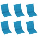 Poduszki na krzesła ogrodowe, 6 szt., niebieskie, 100x50x4 cm