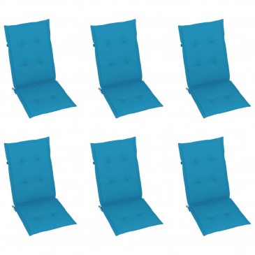 Poduszki na krzesła ogrodowe, 6 szt., niebieskie, 120x50x4 cm