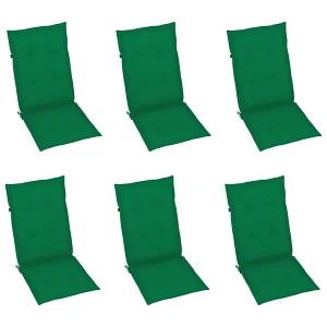 Poduszki na krzesła ogrodowe, 6 szt., zielone, 120x50x4 cm Poduszki na krzesła ogrodowe, 6 szt., zielone, 120x50x4 cm