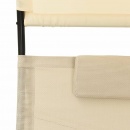 Podwójny leżak z baldachimem, tkanina textilene, kremowy