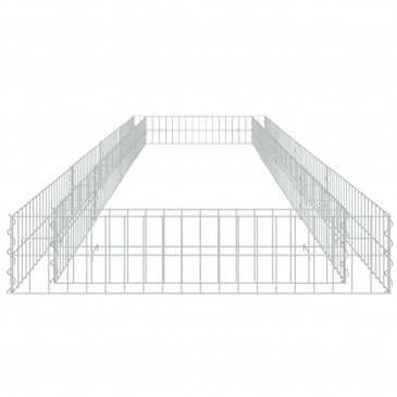 Podwyższona donica gabionowa, galwanizowana stal, 400x100x20 cm