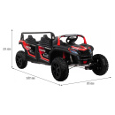 Pojazd 4-osobowy buggy atv racing utv2000 z baterią li-ion czerwony